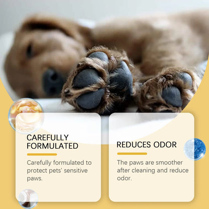 Rinse-Free Pet Paw Cleaning Foam with Silicone Brush – Moisturizing No-Wash Foot Cleanser for Dogs & Cats (100ml)