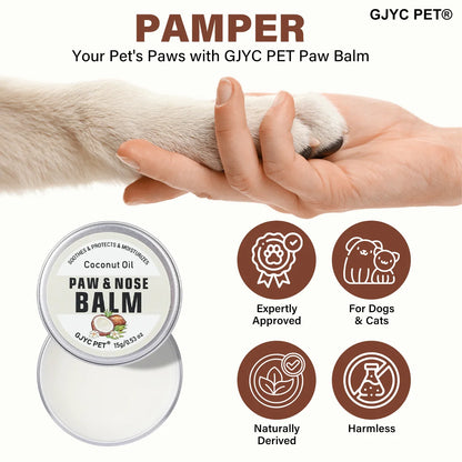 GJYC PET Coconut Oil Dog & Cat Nose and Paw Balm – Lick-Safe Natural Moisturizer for Dry, Cracked Paws and Snout