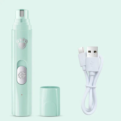 2-in-1 Electric Pet Nail Grinder & Polisher with LED Light – 2-Speed 500mAh Trimmer for Dogs & Cats