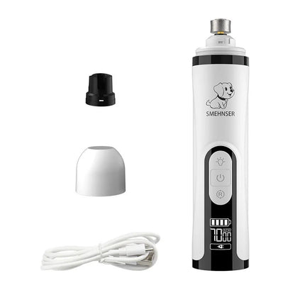 Electric Pet Nail Grinder with LED Light – USB Rechargeable, 3-Speed Quiet Trimmer for Dogs & Cats