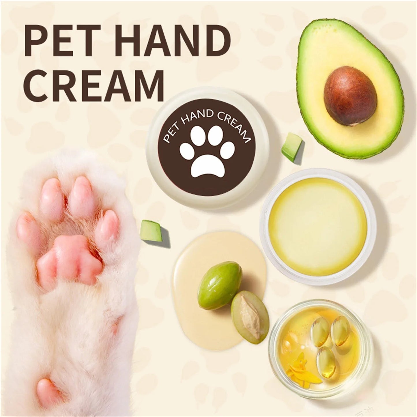 Pet Paw Care Balm & Wax – Plant-Based Moisturizing Cream for Dry, Cracked Paws, Pads & Nose for Dogs & Cats
