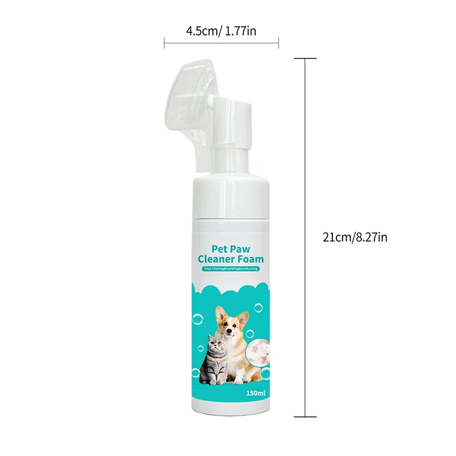 Rinse-Free Pet Paw Cleaning Foam – Quick No-Wash Foot Cleanser for Dogs & Cats (150ml)