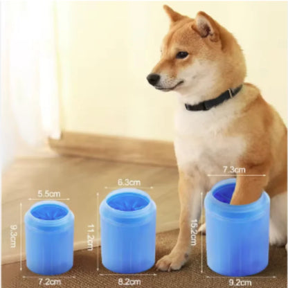 Portable Pet Paw Cleaner with Soft Silicone Brush & Drying Towel Bucket – Chemical-Free Foot Washer for Dogs & Cats