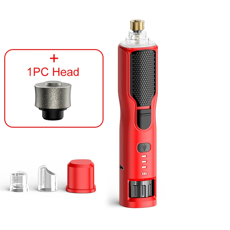 ROJECO Electric Pet Nail Grinder with LED Light – 7-Speed USB Rechargeable Quiet Trimmer for Dogs & Cats