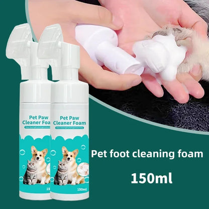 Rinse-Free Pet Paw Cleaning Foam – Moisturizing No-Wash Foot Cleanser for Dogs & Cats (150ml)