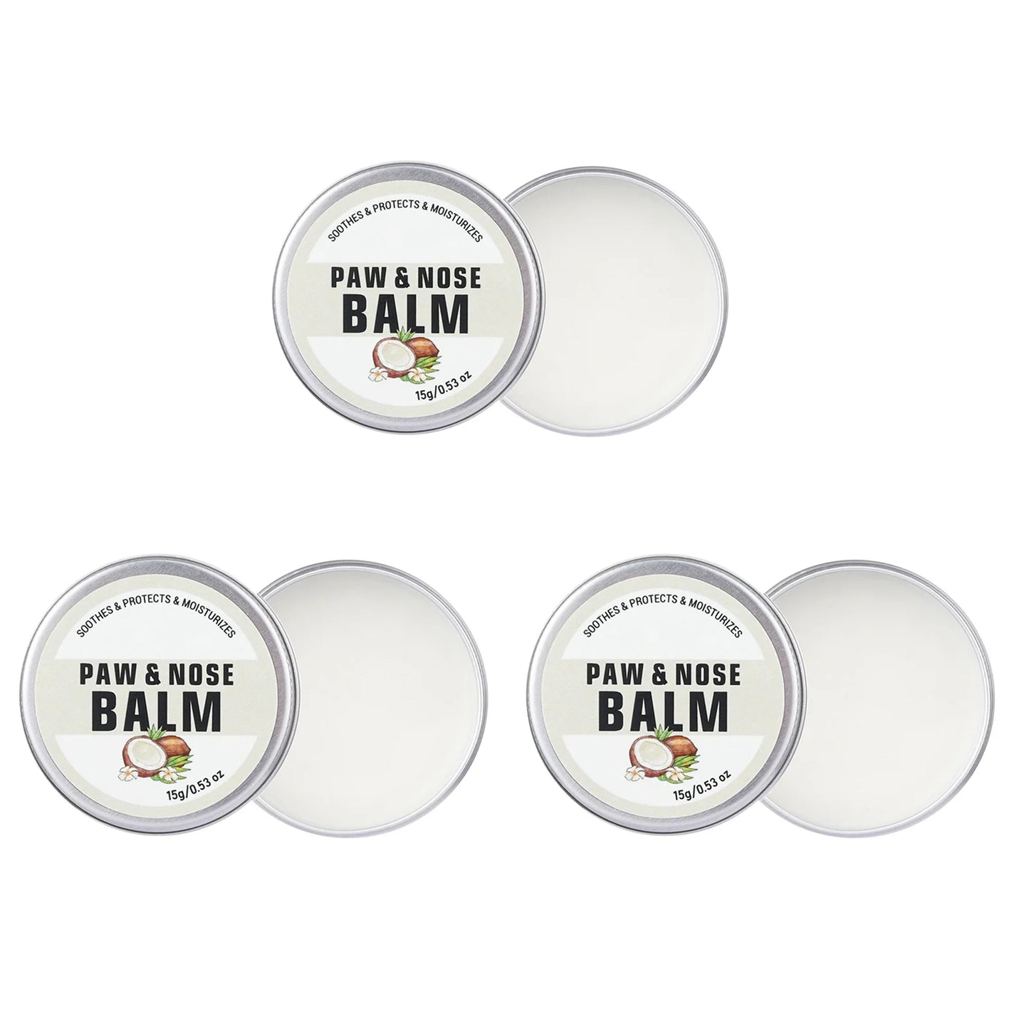 Natural Pet Paw & Nose Balm – All-Season Moisturizing Wax Cream for Dry & Cracked Paws for Dogs, Cats & More (15g)