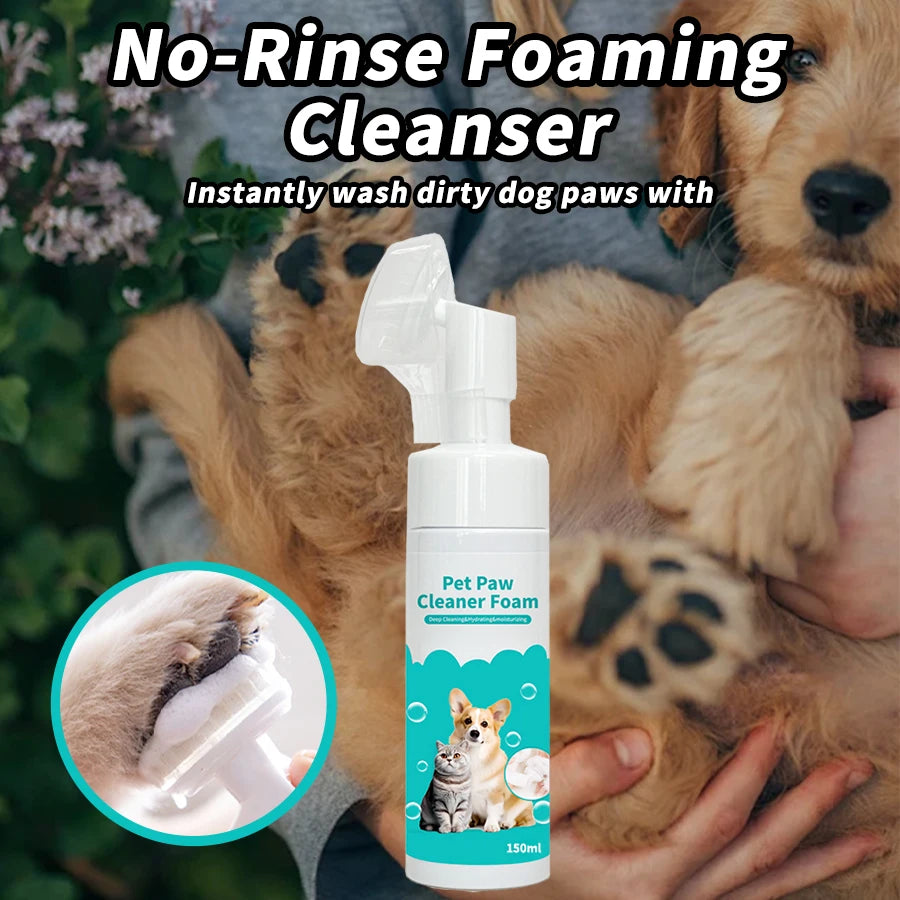 Rinse-Free Pet Paw Cleaning Foam – Quick No-Wash Foot Cleanser for Dogs & Cats (150ml)