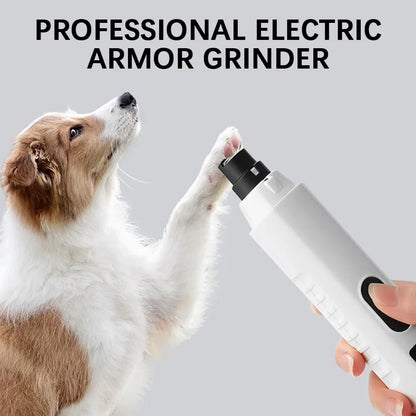 Electric Pet Nail Grinder with LED Light – 5-Speed USB Rechargeable Quiet Trimmer with 3 Port Sizes for Dogs & Cats