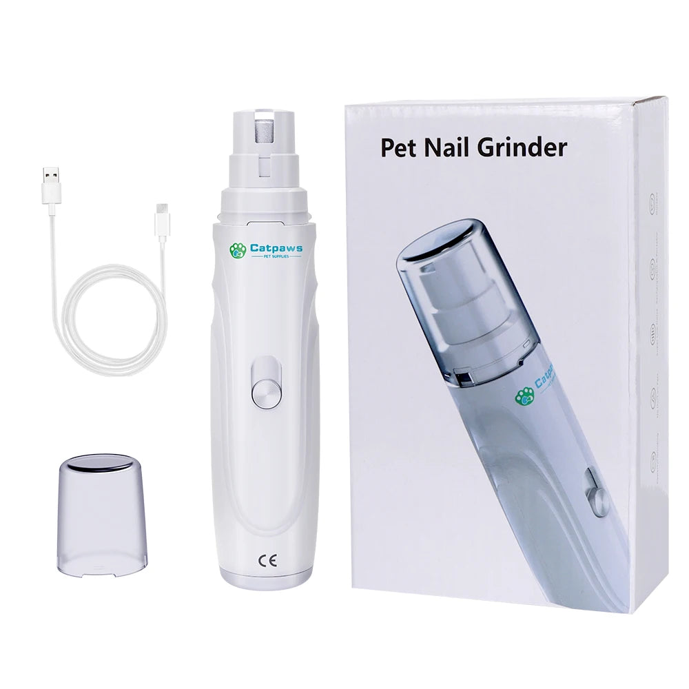 Electric Pet Nail Grinder – USB-C Rechargeable, 2-Speed Quiet Motor with 3 Grinding Ports for Dogs & Cats