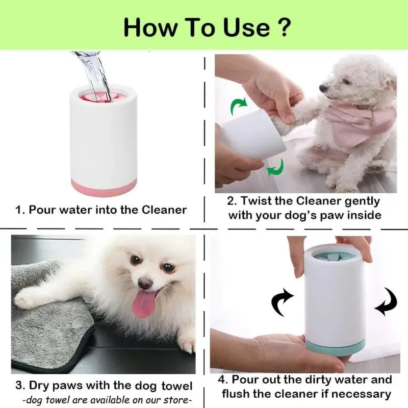 Portable Silicone Pet Paw Washer Cup – Detachable Foot Cleaning Tool for Small & Medium Dogs and Cats (2 Sizes)