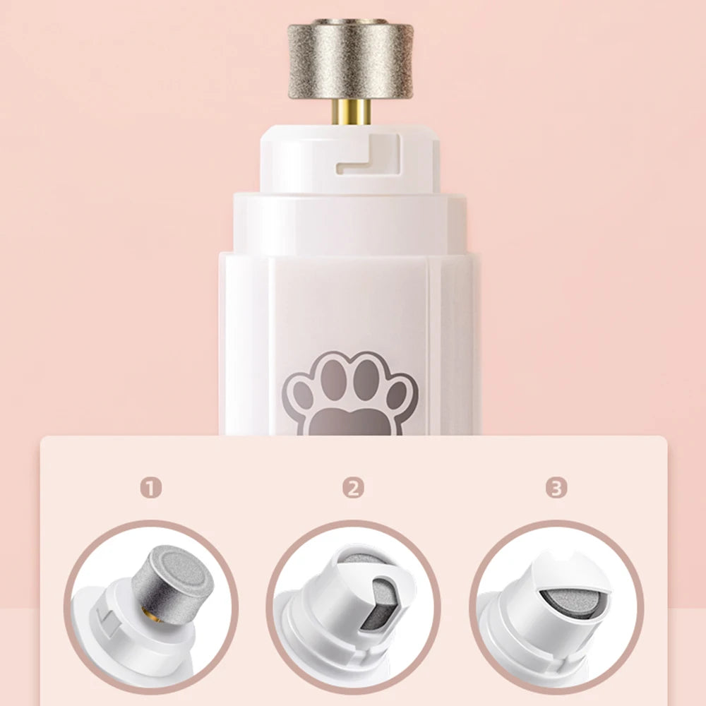2-in-1 Electric Pet Nail Grinder & Polisher with LED Light – 2-Speed 500mAh Trimmer for Dogs & Cats