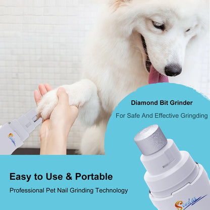 Electric Pet Nail Grinder – USB-C Rechargeable, 2-Speed Quiet Motor with 3 Grinding Ports for Dogs & Cats