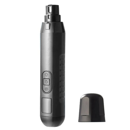 Electric Pet Nail Grinder with LED Light – 5-Speed USB Rechargeable Quiet Trimmer with 3 Port Sizes for Dogs & Cats