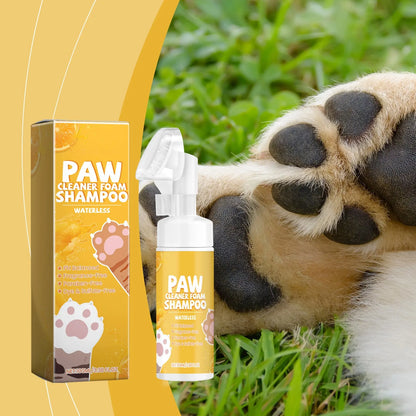Rinse-Free Pet Paw Cleaning Foam with Silicone Brush – Moisturizing No-Wash Foot Cleanser for Dogs & Cats (100ml)