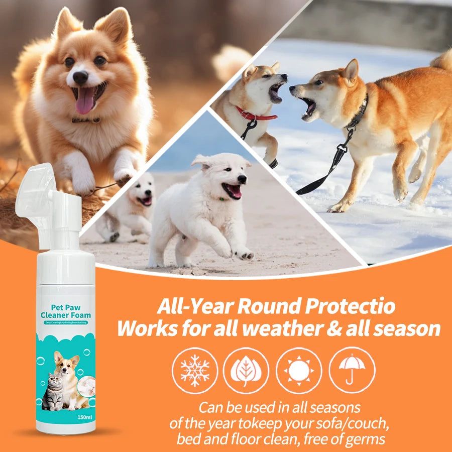 Rinse-Free Pet Paw Cleaning Foam – Quick No-Wash Foot Cleanser for Dogs & Cats (150ml)