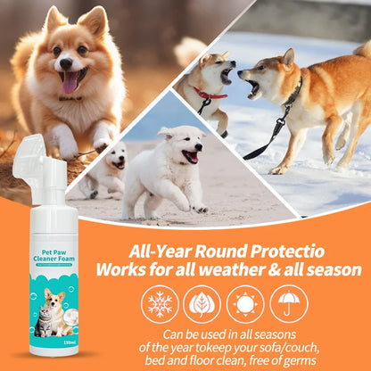 Rinse-Free Pet Paw Cleaning Foam – Quick No-Wash Foot Cleanser for Dogs & Cats (150ml)