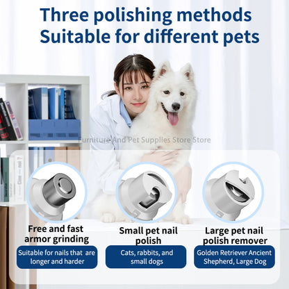 2-in-1 Electric Pet Nail Grinder & Hair Trimmer – USB-C Rechargeable with LED Light for Dogs & Cats