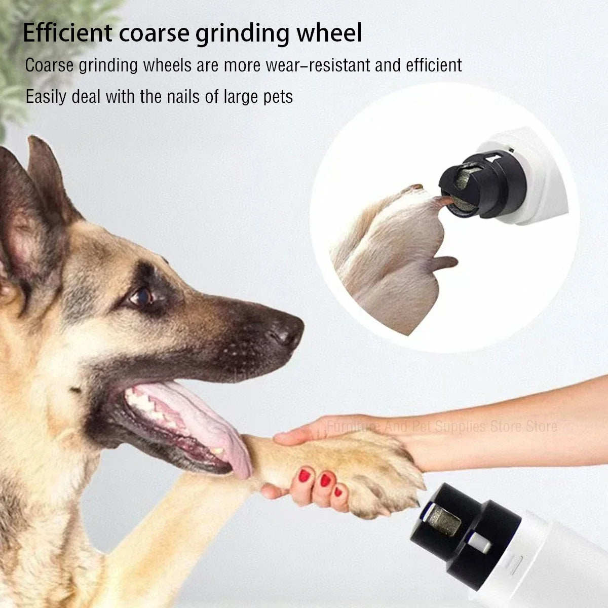 Electric Pet Nail Grinder with LED Light – USB Rechargeable, 2-Speed Quiet Trimmer with 3 Port Sizes for Dogs & Cats