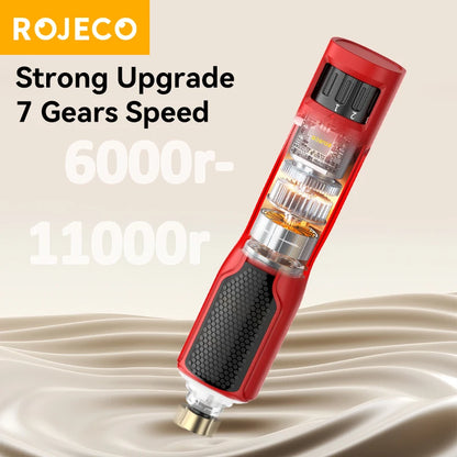 ROJECO Electric Pet Nail Grinder with LED Light – 7-Speed USB Rechargeable Quiet Trimmer for Dogs & Cats