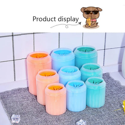 Portable Pet Paw Plunger Cleaning Cup – Soft Silicone Bristle Foot Washer for Dogs & Cats in 3 Sizes