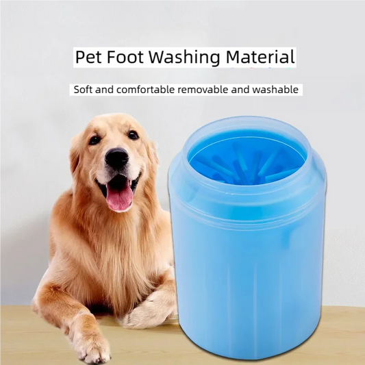 Portable Pet Paw Cleaner Cup with Soft Silicone Brush – Chemical-Free Foot Washer & Drying Bucket for Dogs & Cats