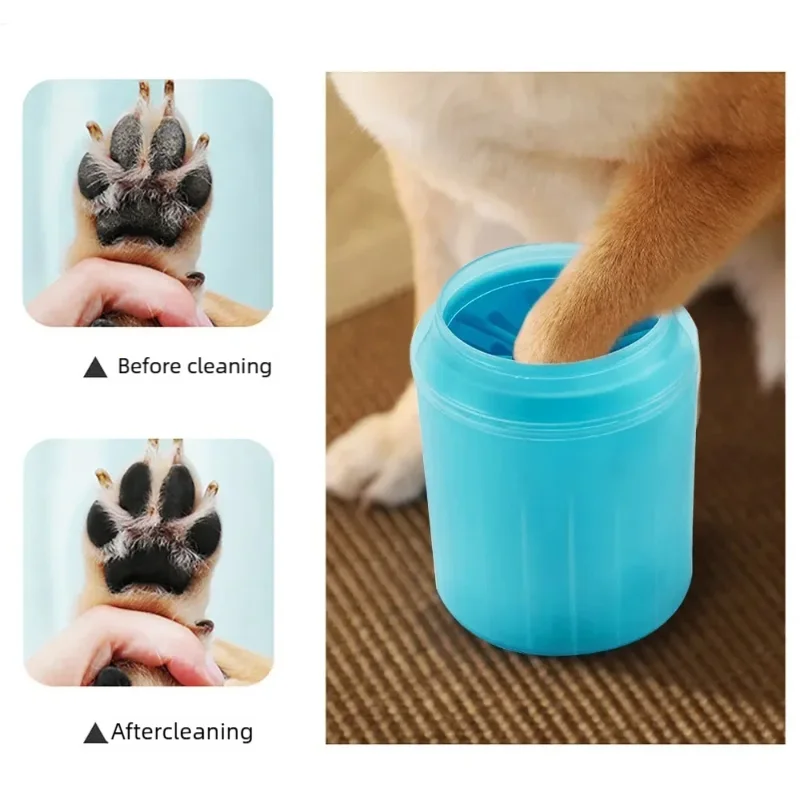 Portable Pet Paw Cleaner Cup with Soft Silicone Brush – Chemical-Free Foot Washer & Drying Bucket for Dogs & Cats