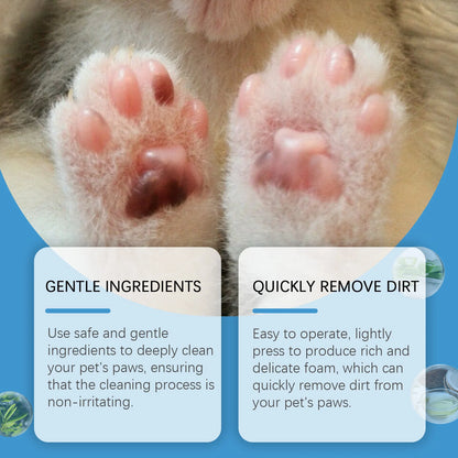 YEGBONG Pet Paw Cleaning Foam – Deep Cleansing Moisturizing Foot Care Foam with Silicone Brush for Dogs & Cats