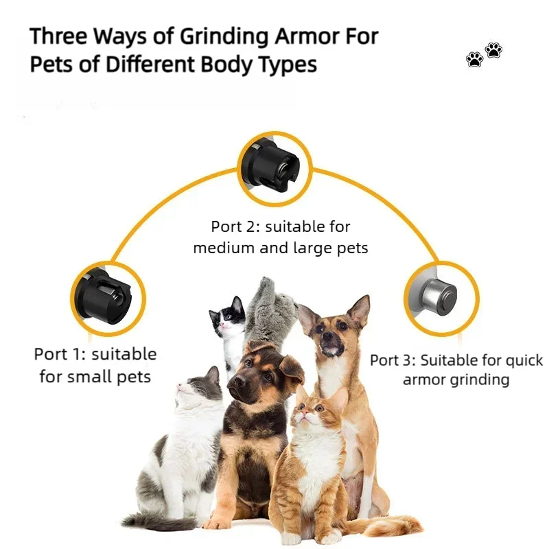 Electric Pet Nail Grinder with LED Light – USB Rechargeable, 3-Speed Quiet Trimmer for Dogs & Cats